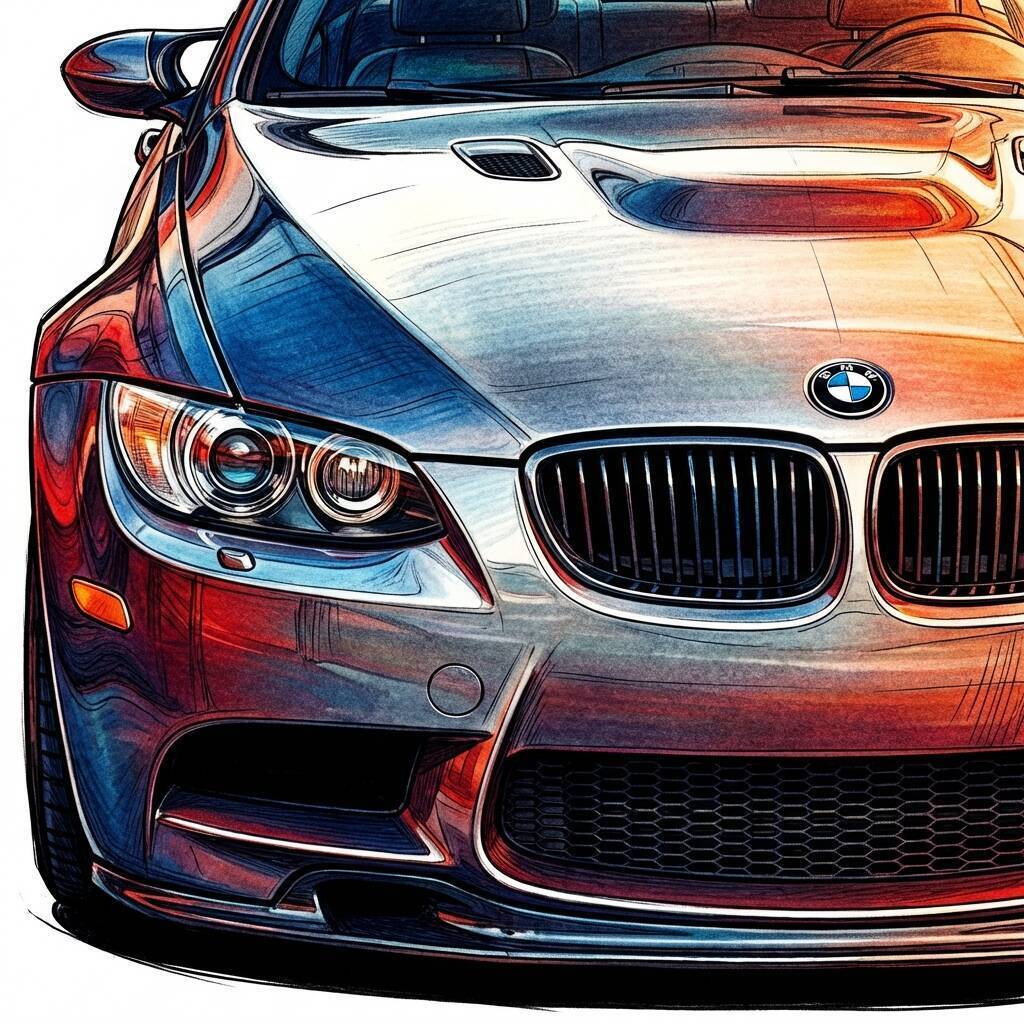 Desenho de um carro esportivo estilizado para colorir