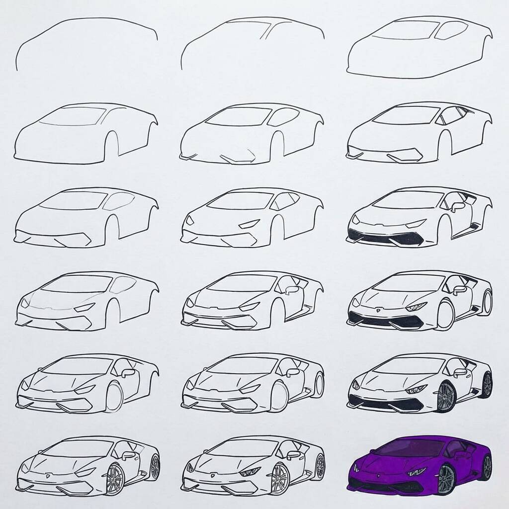 Desenho de um carro esportivo para colorir