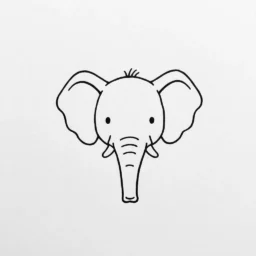 Desenho de um elefante fofo para colorir