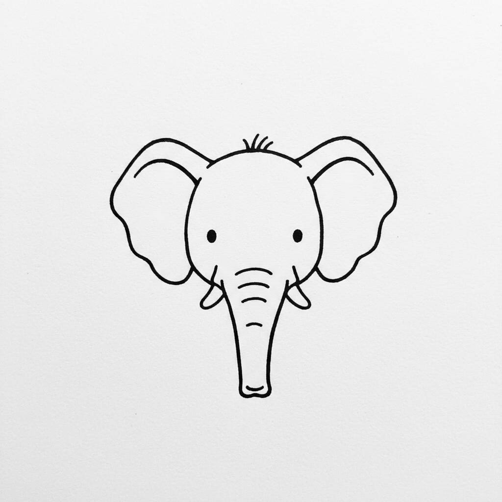 Desenho de um elefante fofo para colorir