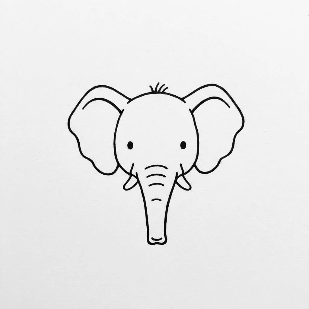 Coisas para Desenhar: Elefante Fofo e Divertido Desenho de um elefante fofo para colorir