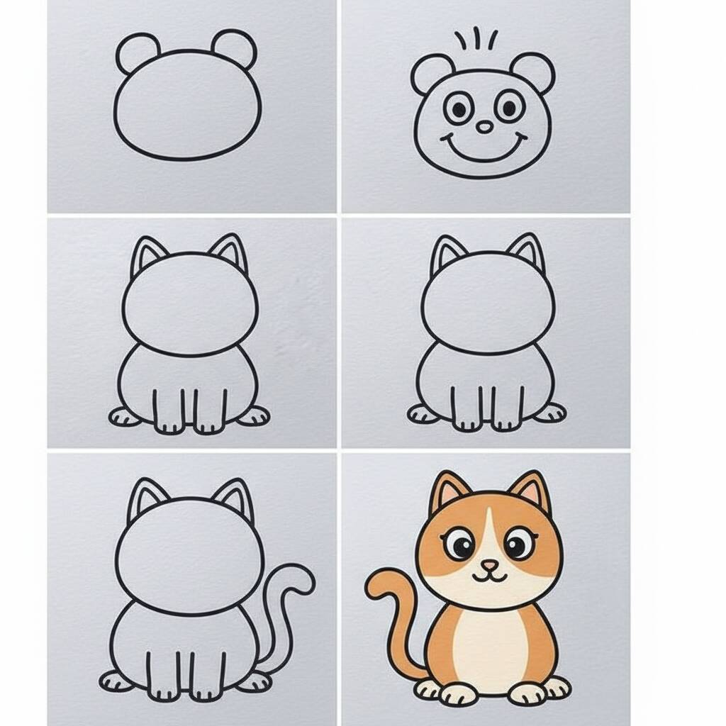 Desenho de um gato fofo e divertido para colorir