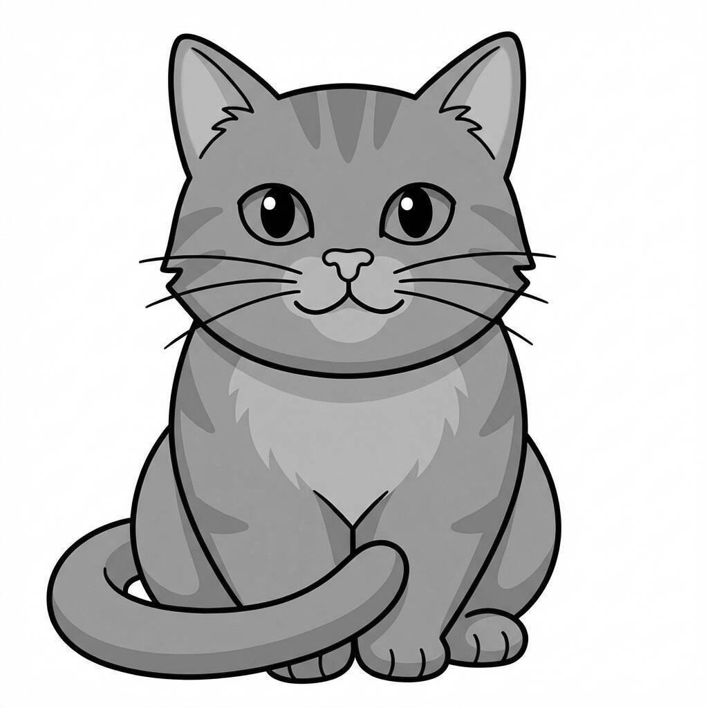 Desenho de um gato fofo para colorir
