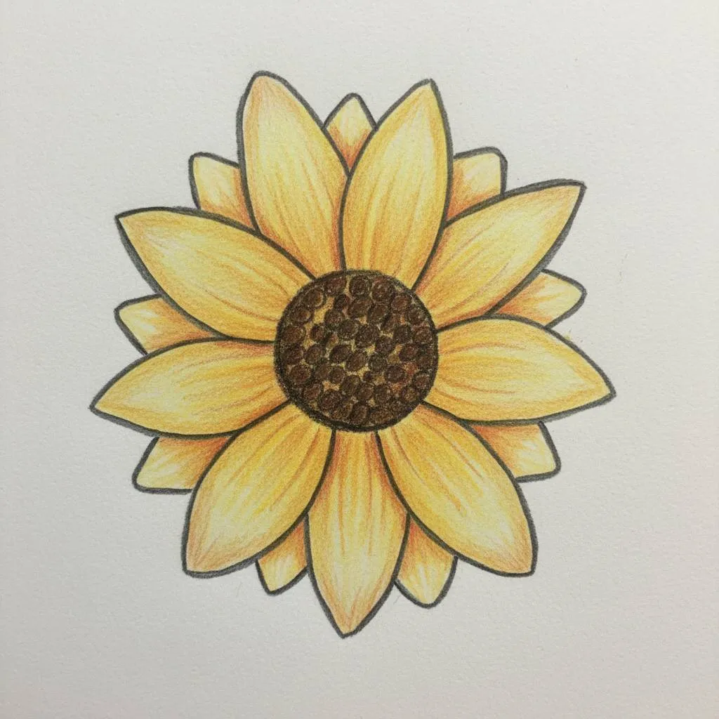 Coisas para Desenhar: Girassol Radiante Desenho de um girassol radiante para colorir