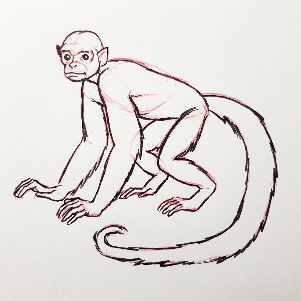 Desenho de um macaco engraçado para colorir