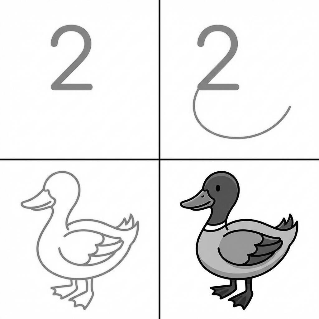 Desenho de um pato divertido para colorir