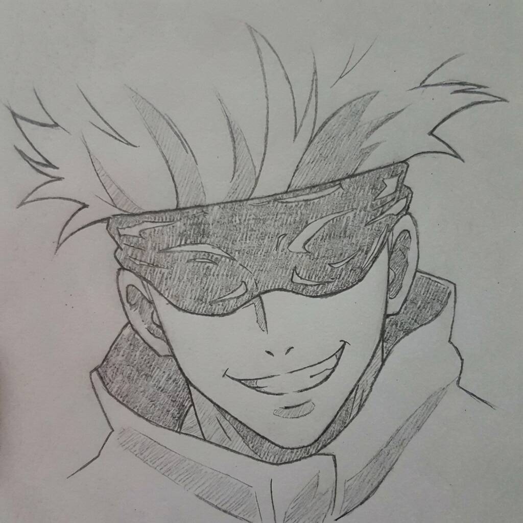 Desenho de um personagem divertido com máscara