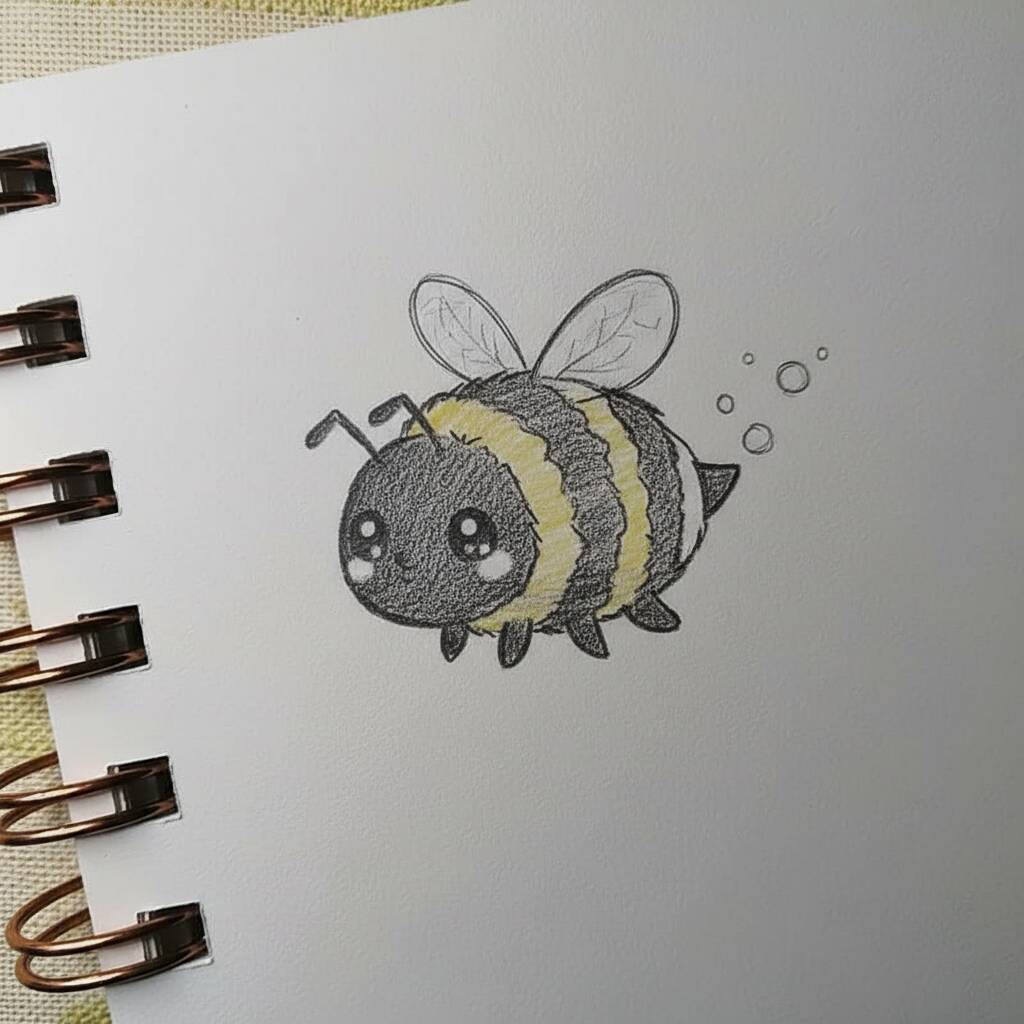 Desenho de uma abelha fofinha para colorir