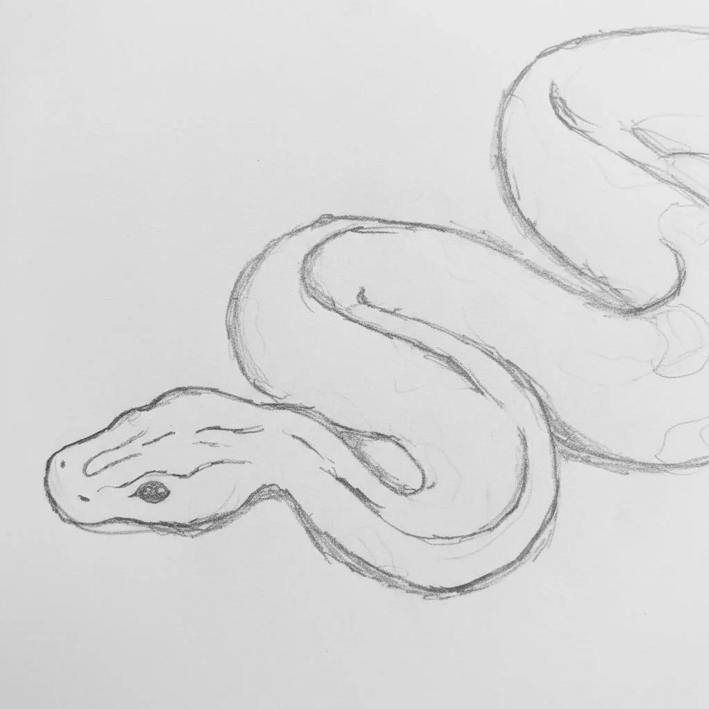 Desenho de uma cobra real elegante para colorir