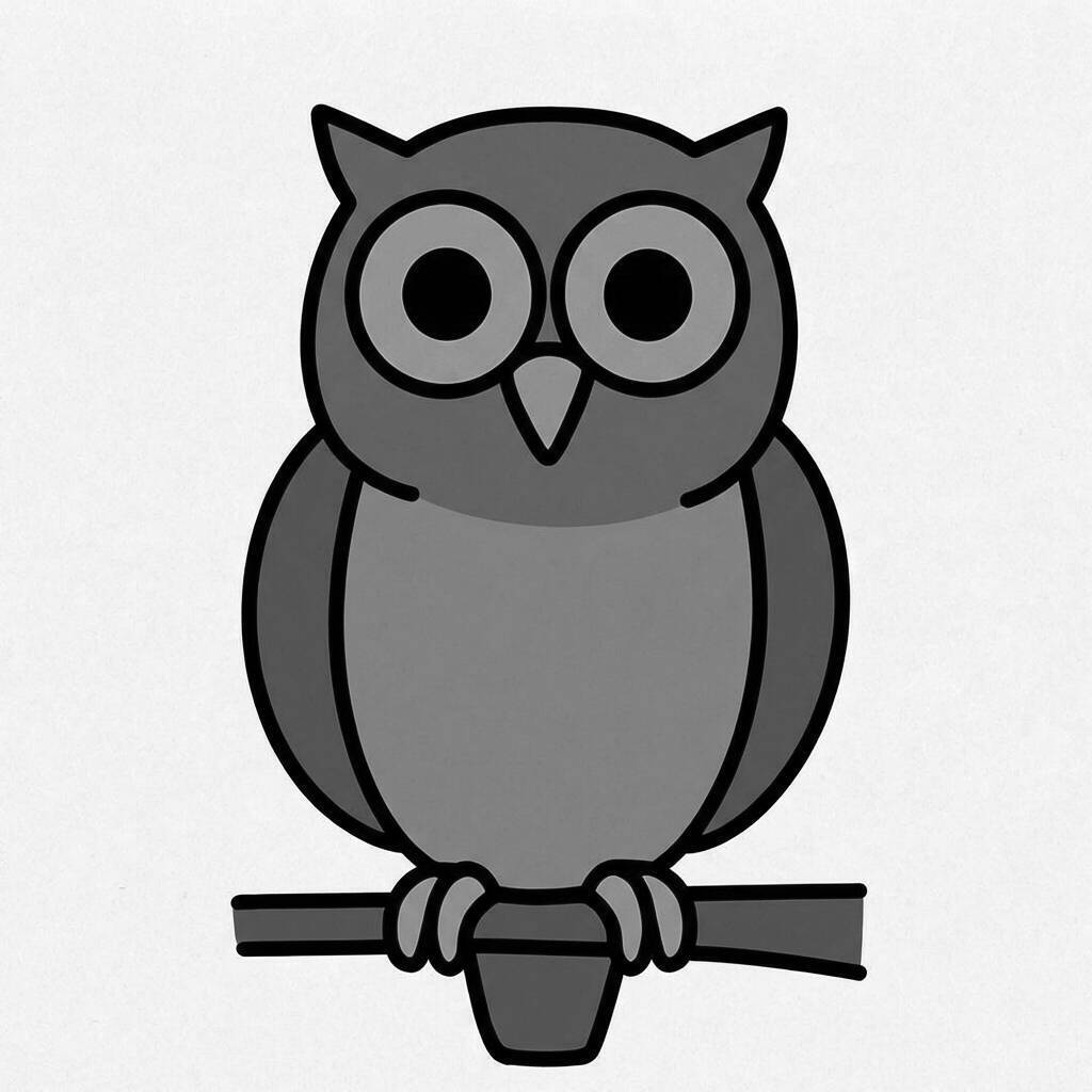 Desenho de uma coruja fofa para colorir