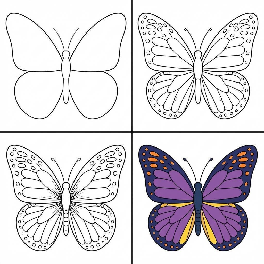 Desenho de uma linda borboleta para colorir