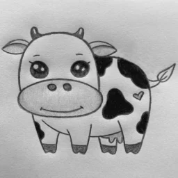 Desenho de uma vaquinha fofa para colorir