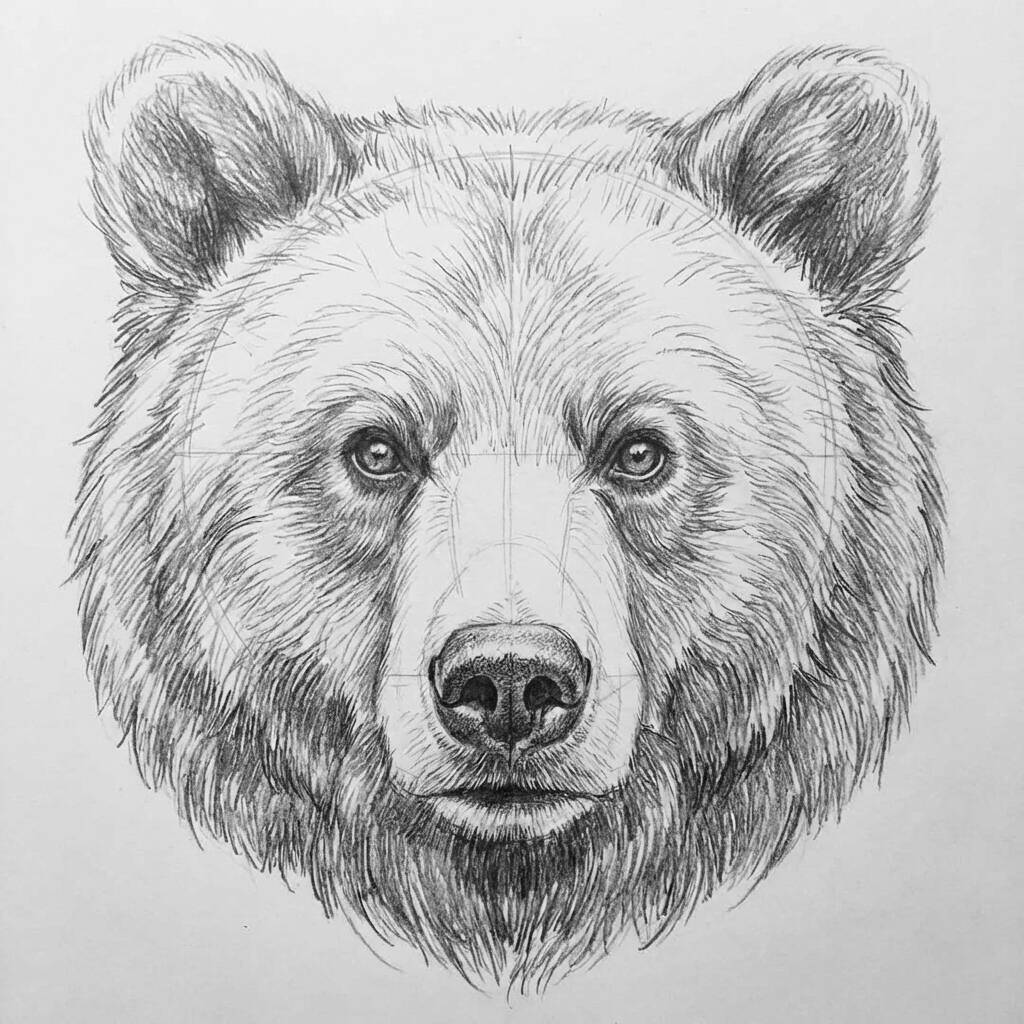Desenho detalhado de um urso majestoso para colorir