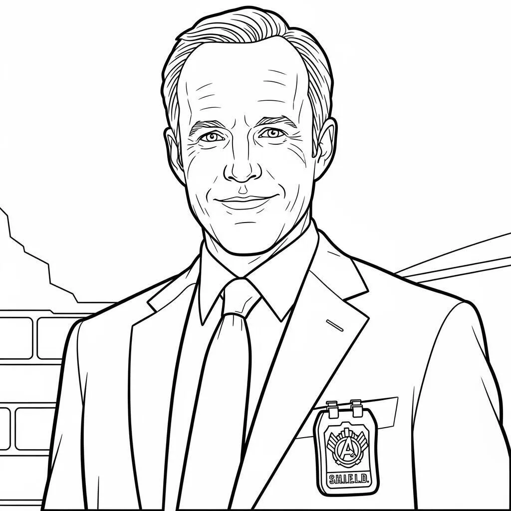 Desenho do Agente Coulson Vingadores para Colorir