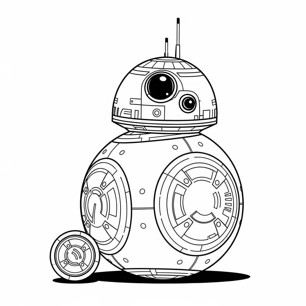 Desenho-do-BB-8-para-Colorir Desenho do BB-8 para Colorir