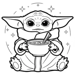 Desenho do Baby Yoda para Colorir