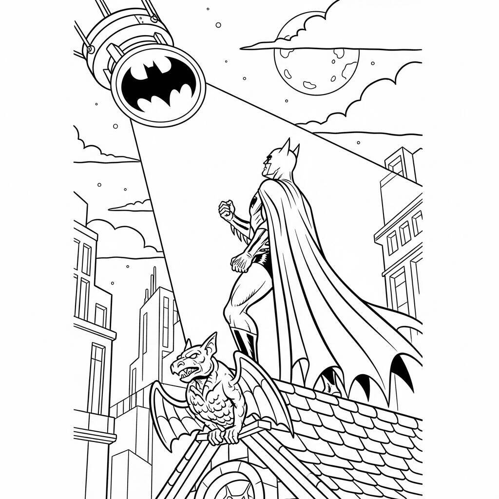 Desenho do Batman com a Luz do Sinal para Colorir