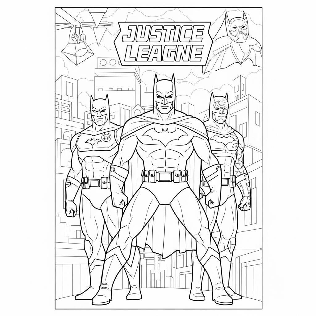 Desenho do Batman e a Liga da Justiça para Colorir
