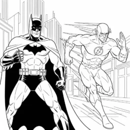 Desenho do Batman e do Flash para Colorir