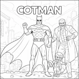Desenho do Batman e seus Vilões para Colorir