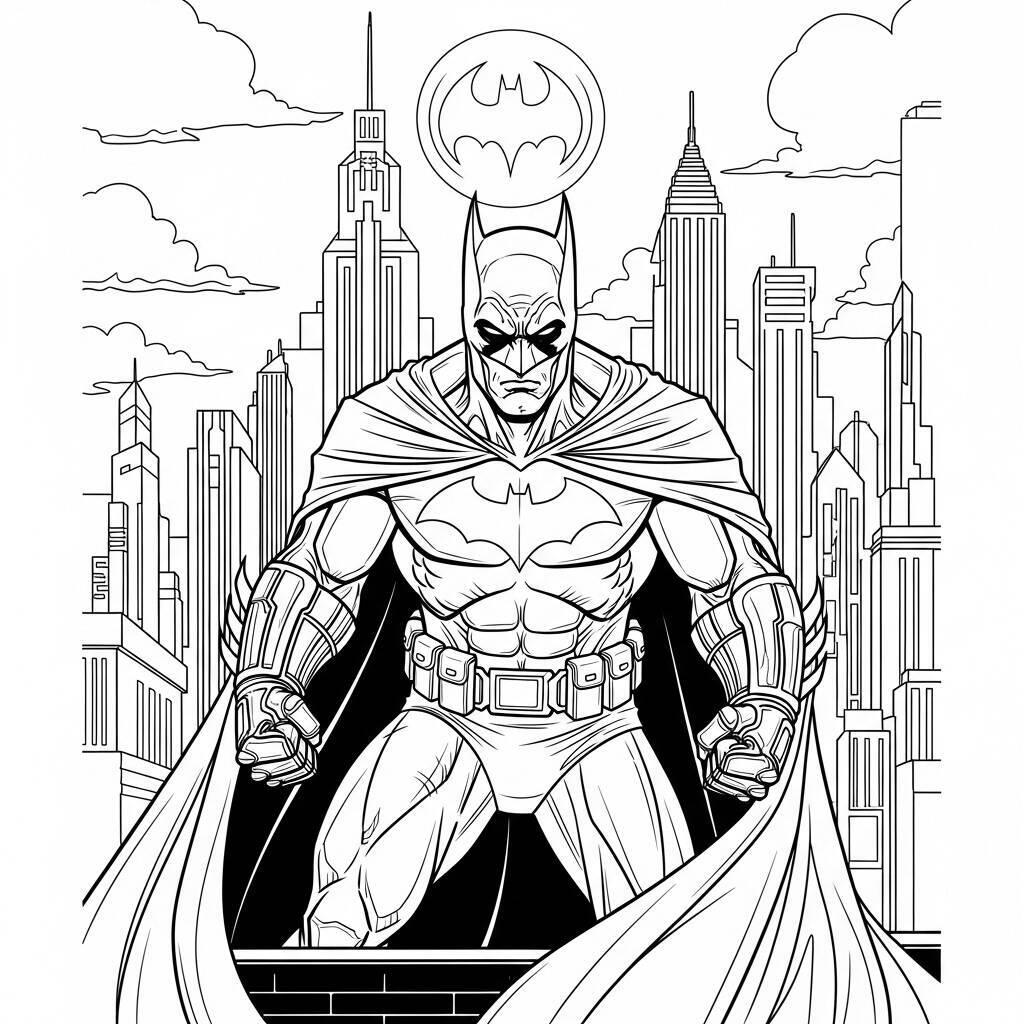 Desenho do Batman em Estilo Realista para Colorir