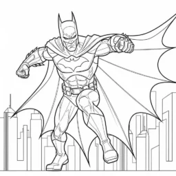 Desenho do Batman em um Estilo 3D para Colorir