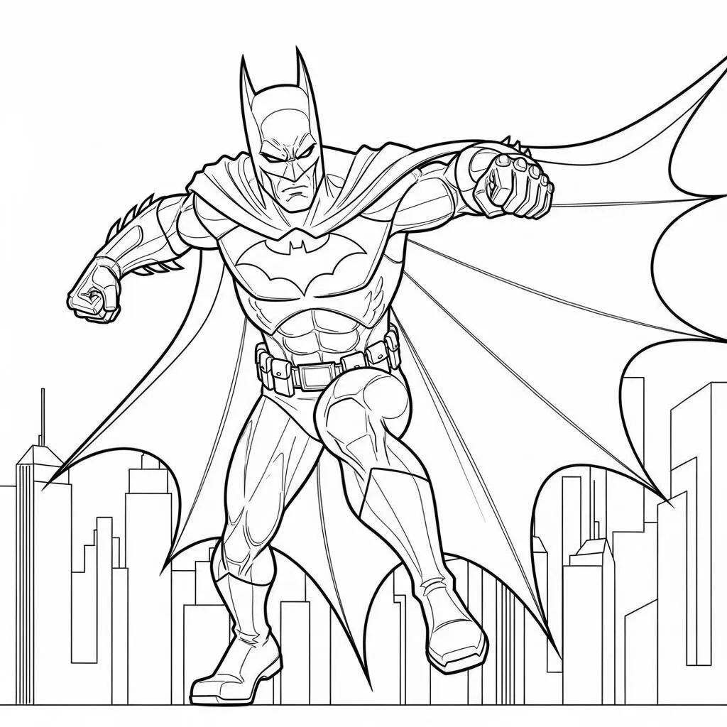 Desenho-do-Batman-em-um-Estilo-3D-para-Colorir Desenho do Batman em um Estilo 3D para Colorir