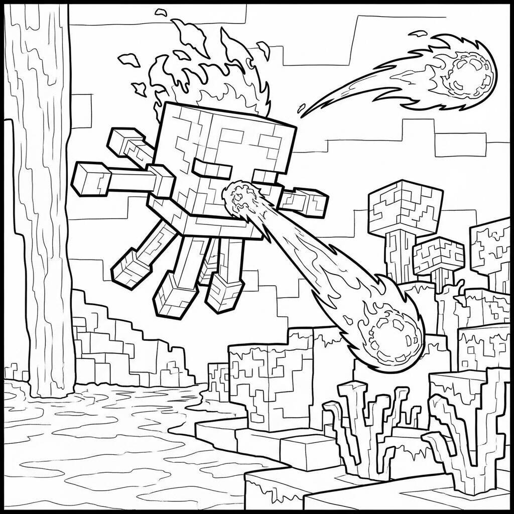 Desenho do Blaze de Minecraft para Colorir