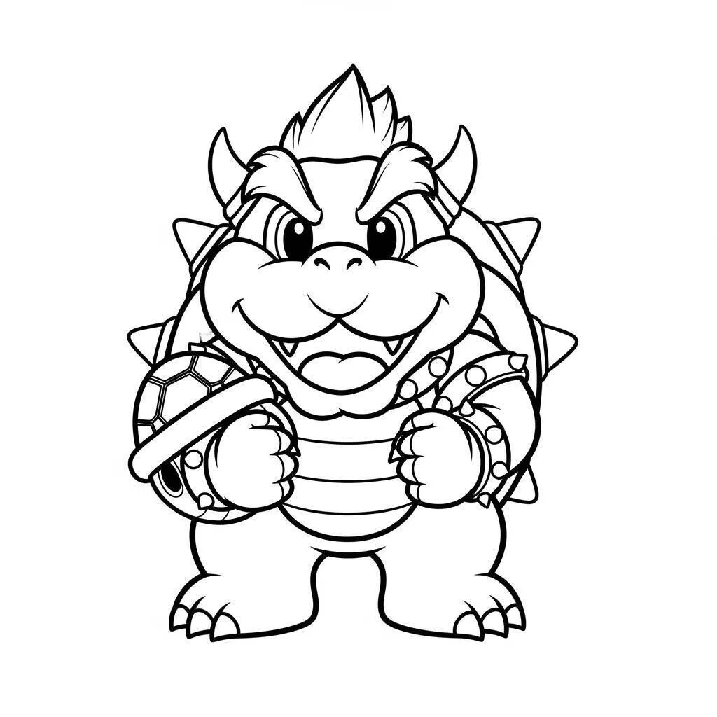 Desenho-do-Bowser-Kawaii-para-Colorir Desenho do Bowser Kawaii para Colorir