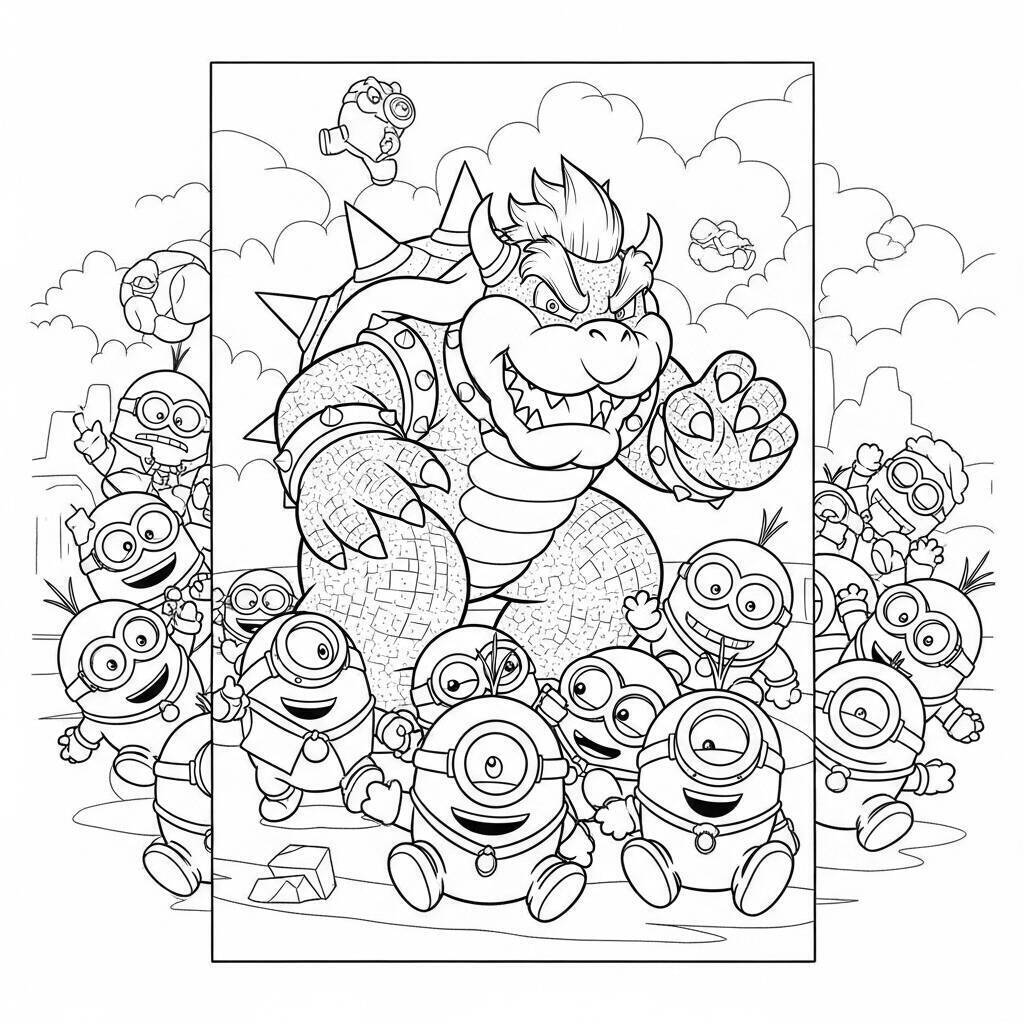 Malvorlage Bowser und seine Schergen