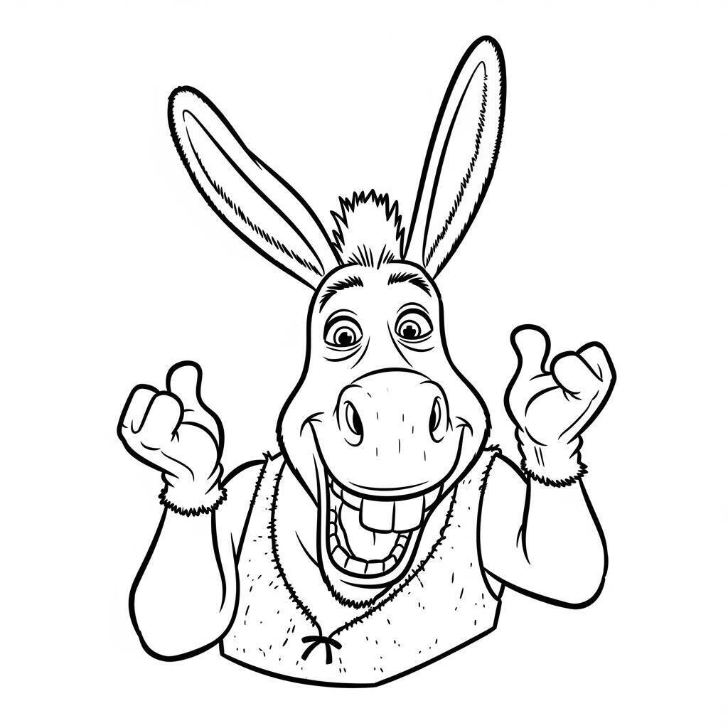 Coloriage L'âne de Shrek