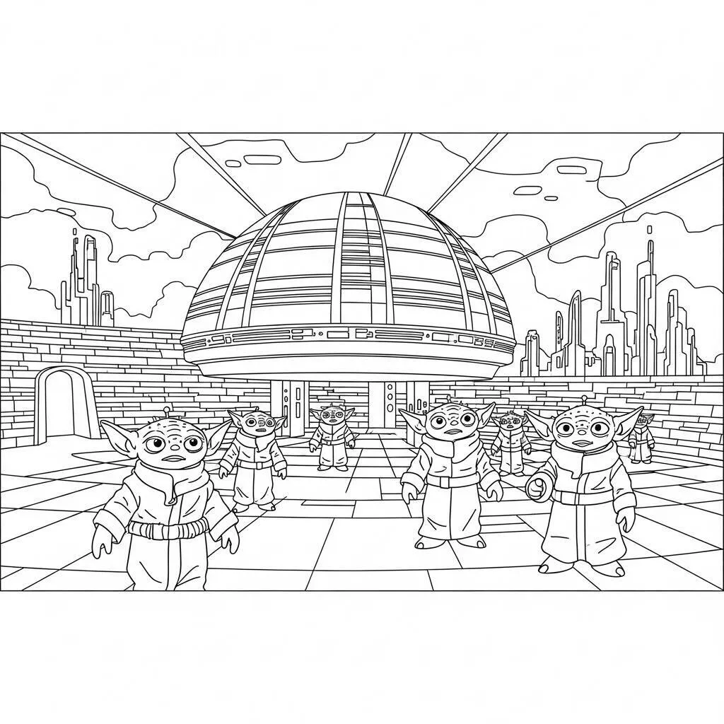 Desenho-do-Cantina-de-Mos-Eisley-para-Colorir Desenho do Cantina de Mos Eisley para Colorir