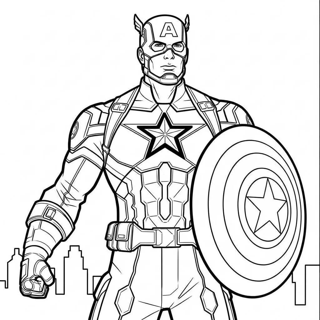 Desenho do Capitão América Vingadores para Colorir