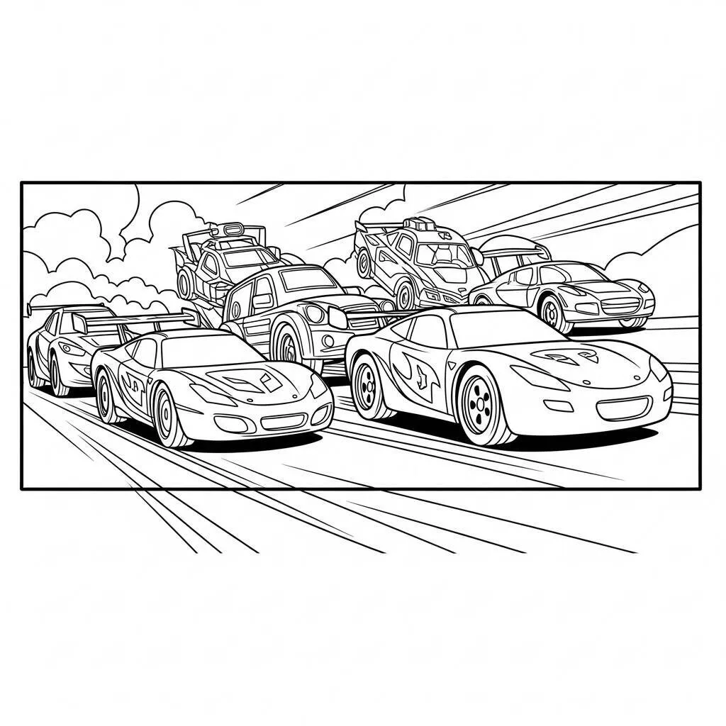 Desenho-do-Carros-do-Toy-Story-para-Colorir Desenho do Carros do Toy Story para Colorir