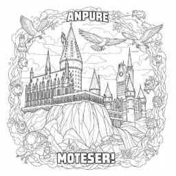 Desenho do Castelo de Hogwarts para Colorir