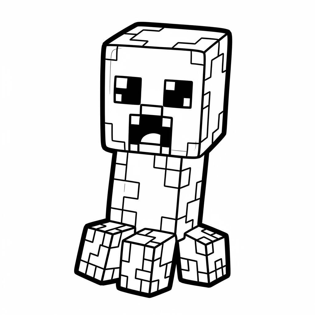 Desenho do Creeper de Minecraft para Colorir