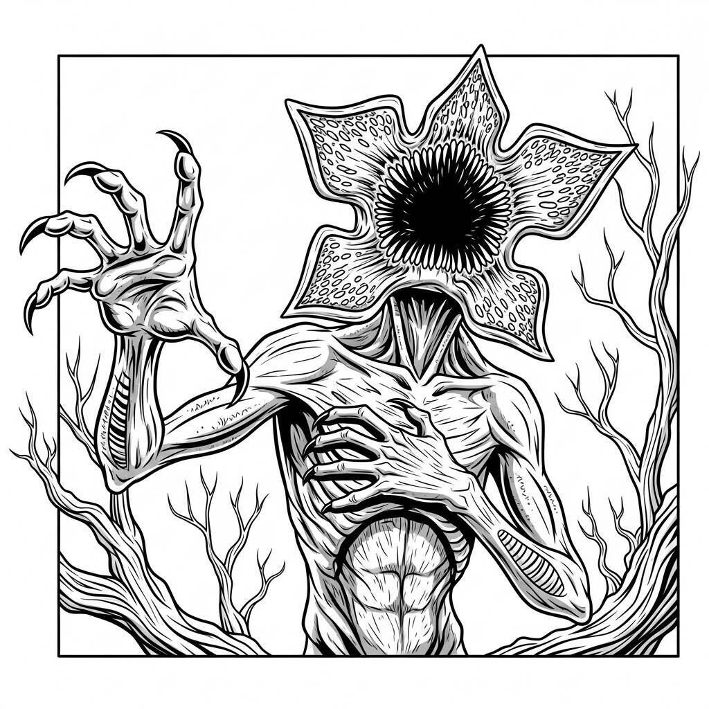Desenho do Demogorgon de Stranger Things para Colorir