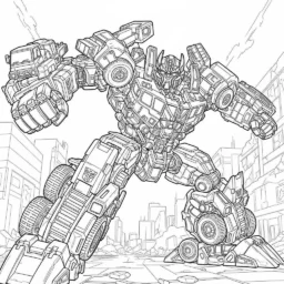 Devastator in action coloring page