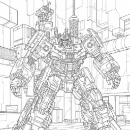 Desenho do Devastator em construção para Colorir