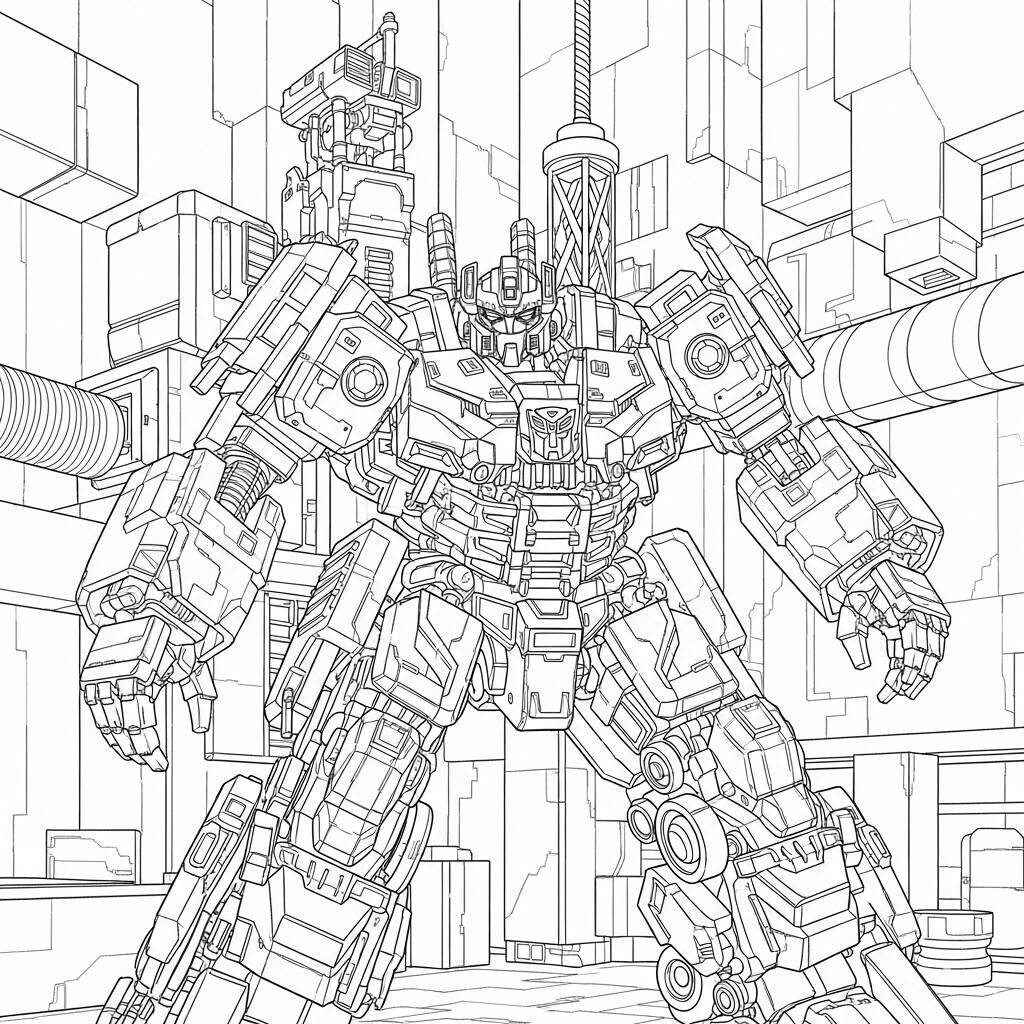 Coloriage - Devastator en construction pour Colorier