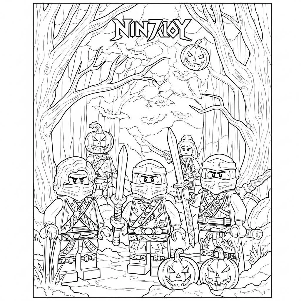 Desenho do Dia das Bruxas de Lego Ninjago para Colorir