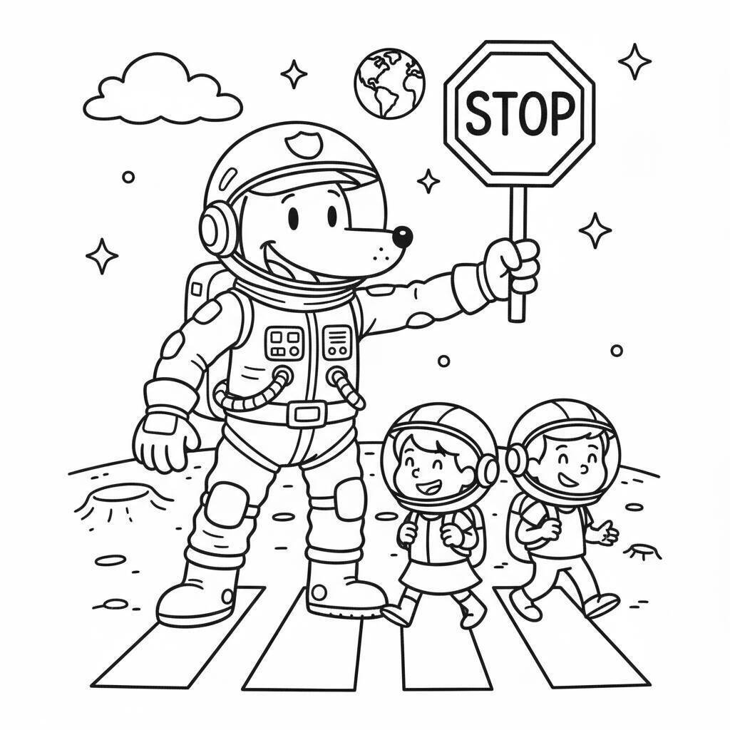 Desenho do Dog Man Astronauta para colorir