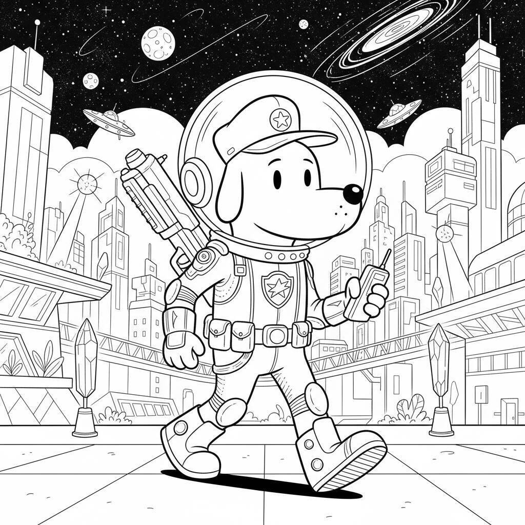 Desenho do Dog Man Astronauta para colorir