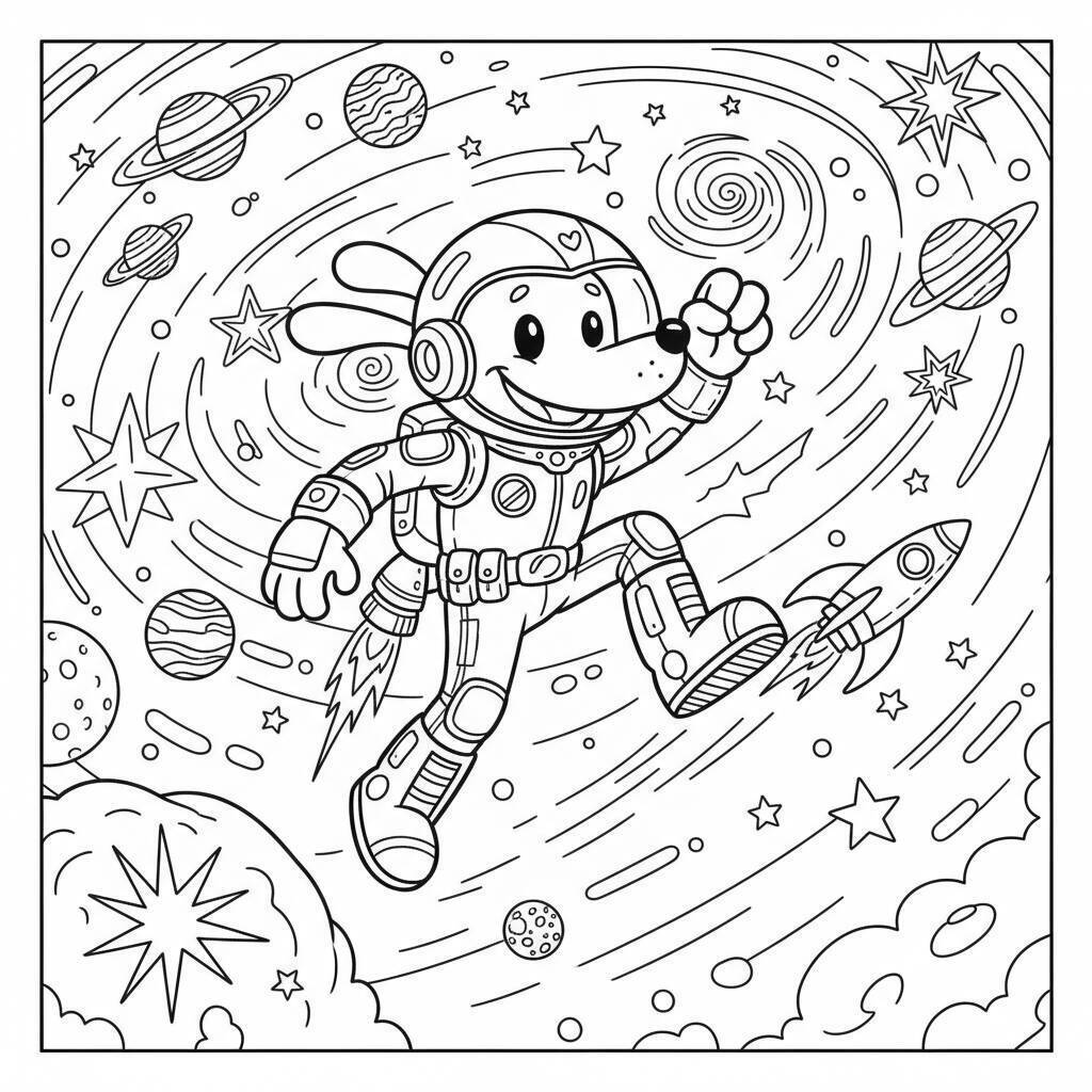 Desenho do Dog Man Astronauta para colorir