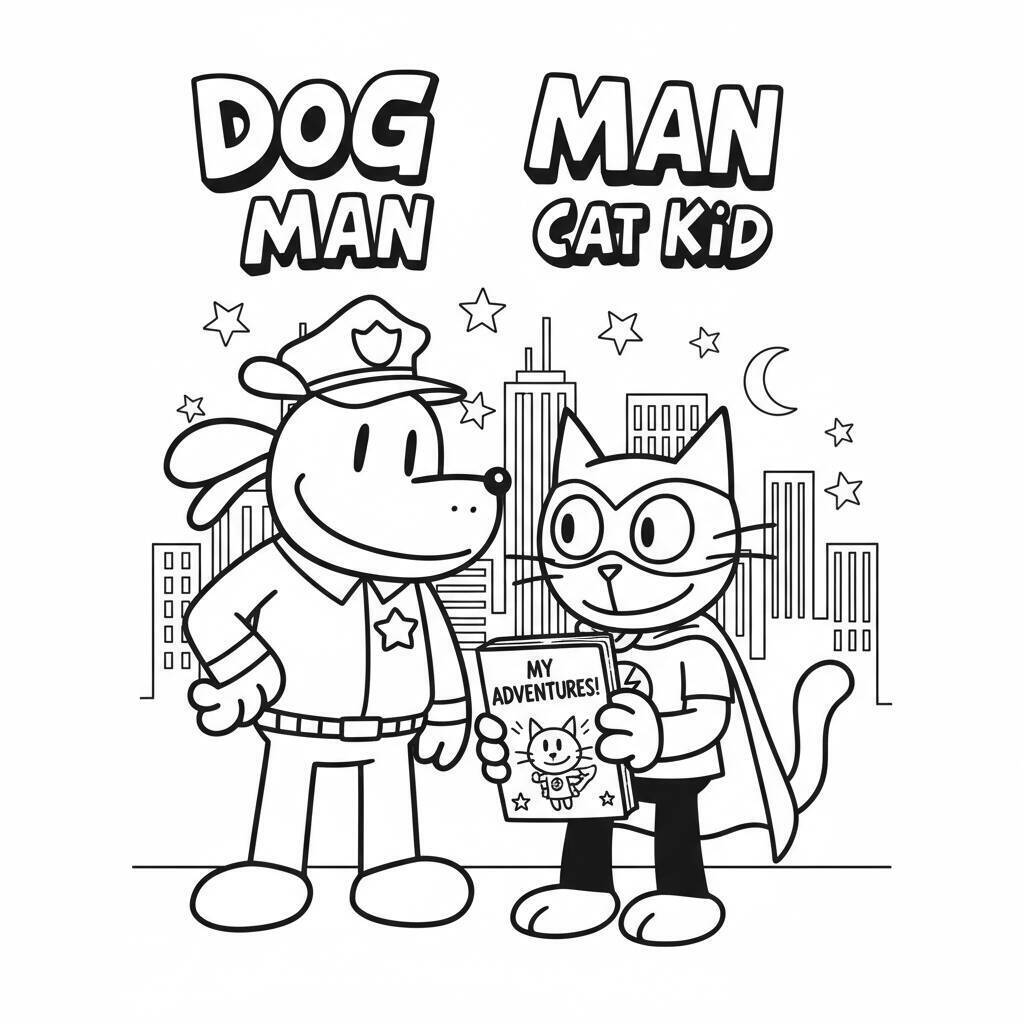Desenho do Dog Man Aventuras para colorir
