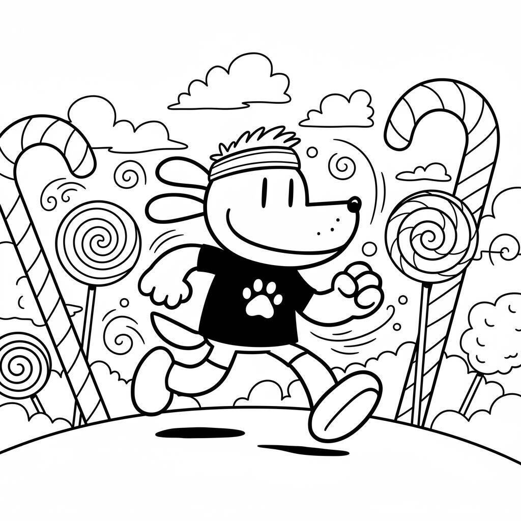 Desenho do Dog Man Correndo para colorir