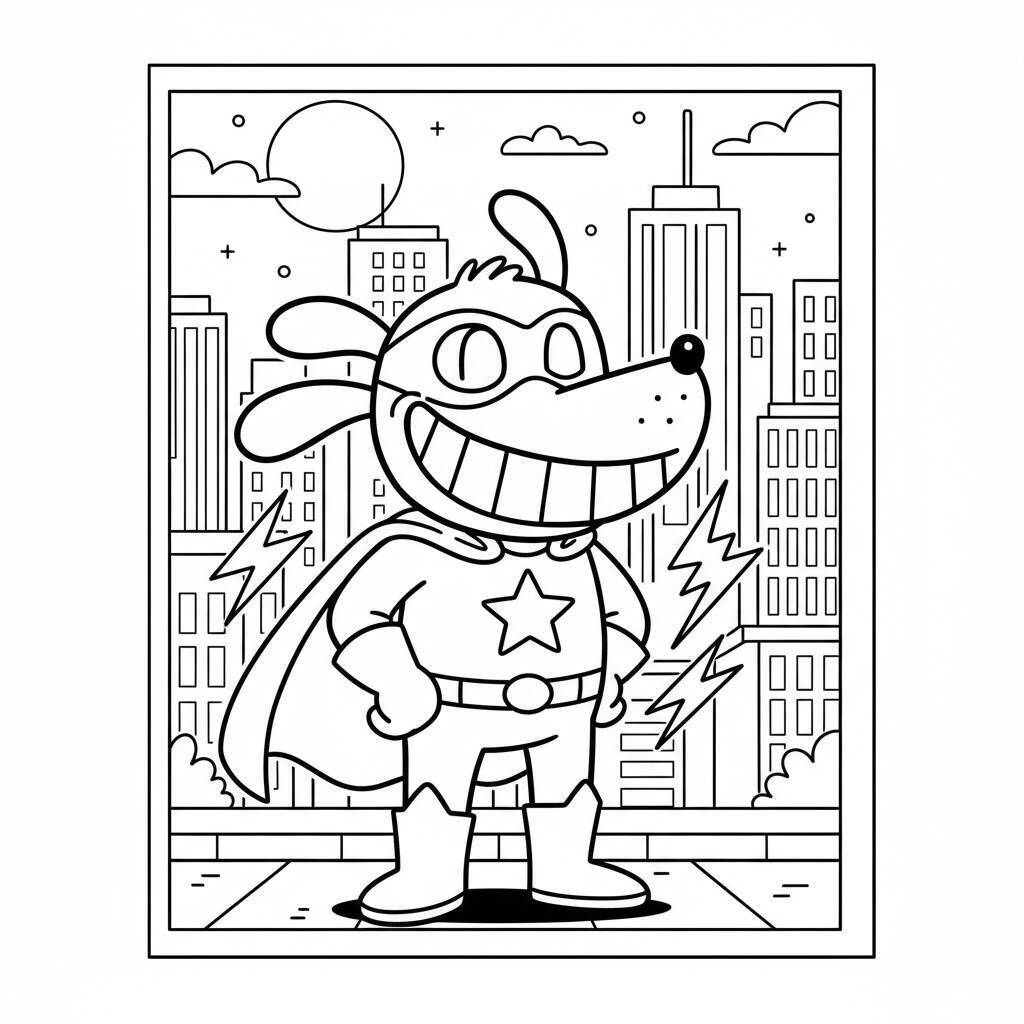 Desenho do Dog Man Super-Herói para colorir