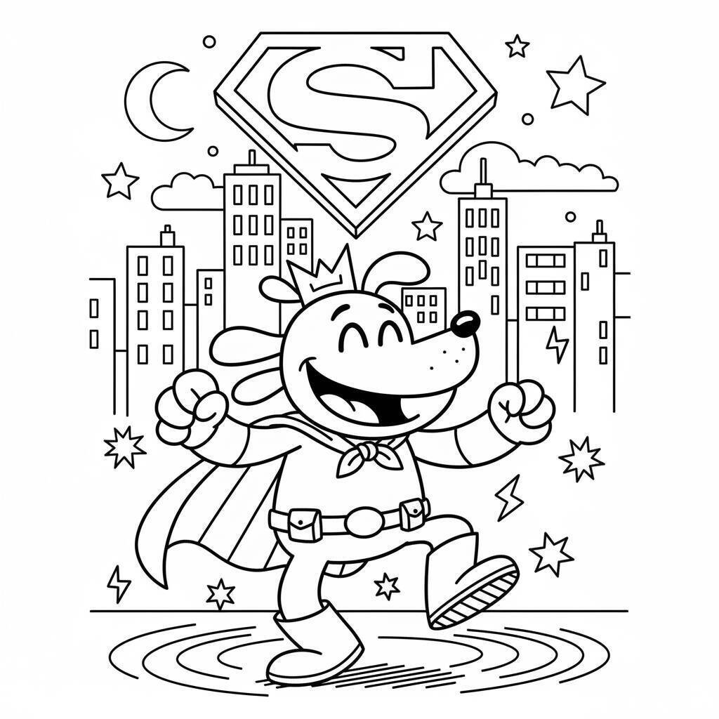 Desenho do Dog Man Super-Herói para colorir