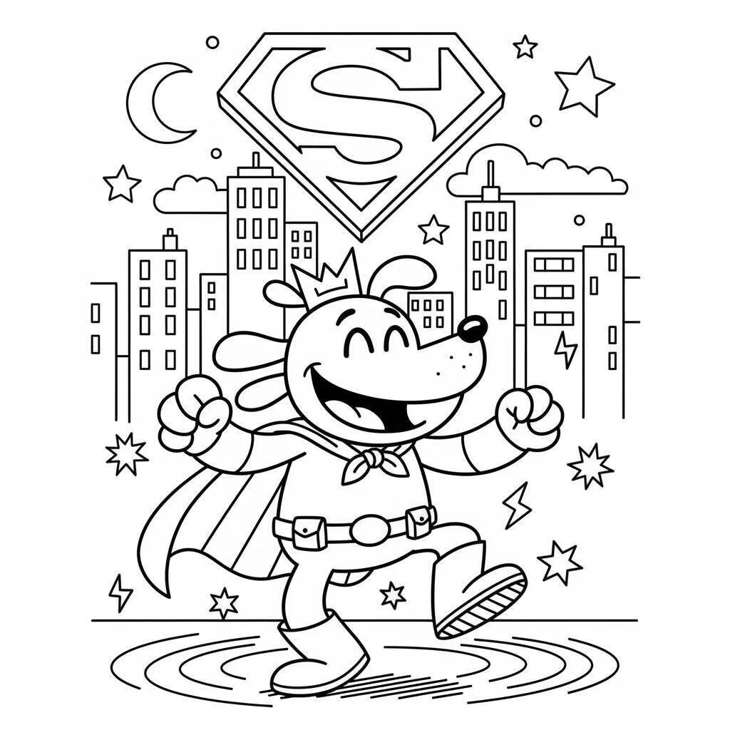 Desenho do Dog Man Super Herói para colorir Desenho do Dog Man Super-Herói para colorir