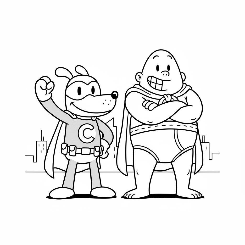 Desenho do Dog Man em Aventura para colorir